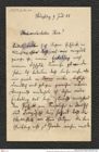Nachlass Franz Steindachner, Brief von F. Zenk an Franz Steindachner (09.07.1885), Inv.Nr. 610.01, Seite 1